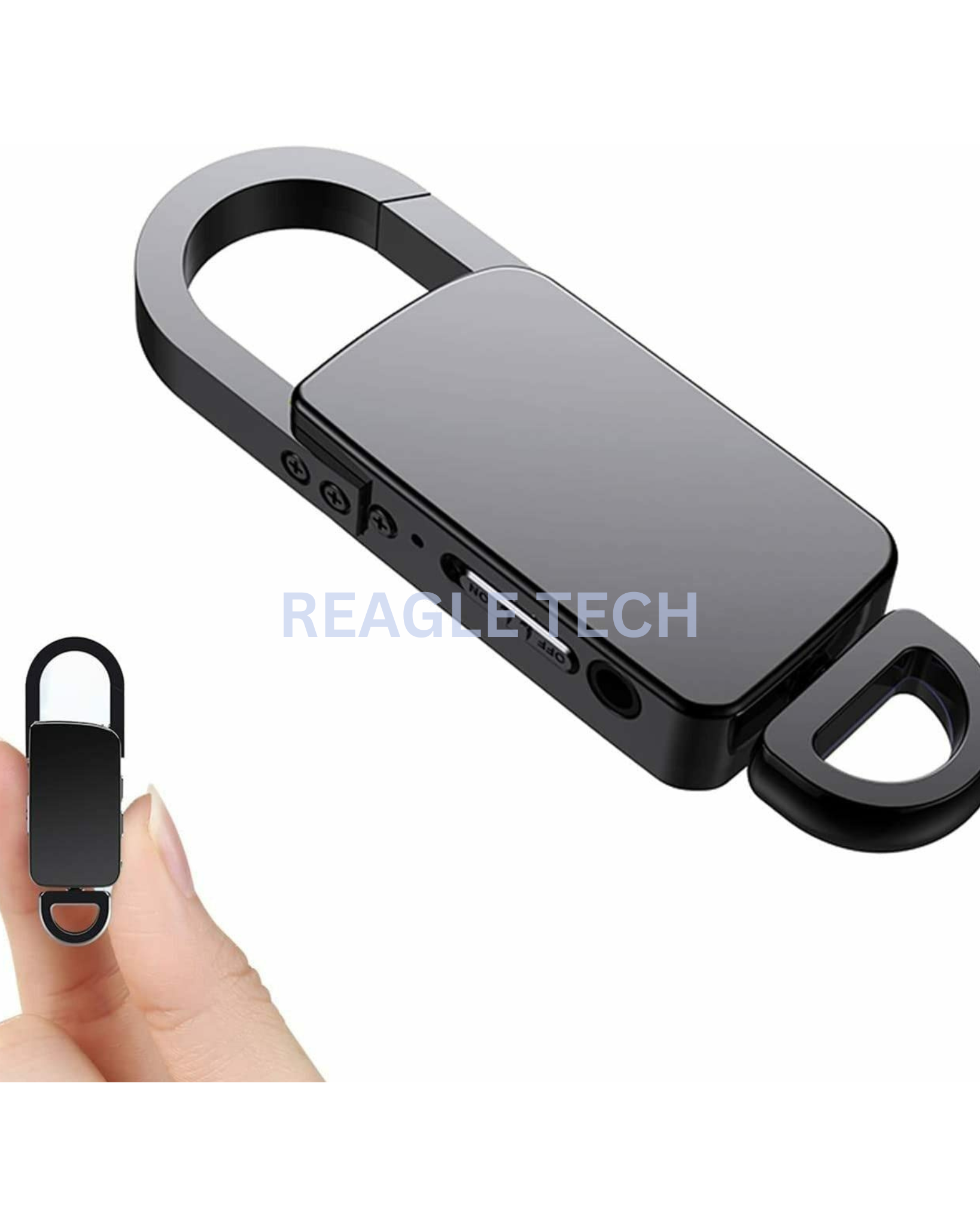 Black Voice Recorder Keychain, Voice Activated Audio Recorder, Rechargeable, Dictaphone | Digital Recorder for Lectures Meetings Interviews Music (8GB)