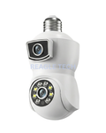 4+4 MP Dual Lens HD WiFi Bulb Holder CCTV Camera | MSR015 Colour Night Vision | Two Way Audio | Audio & Video Recording | AI Motion Detection | 360° View