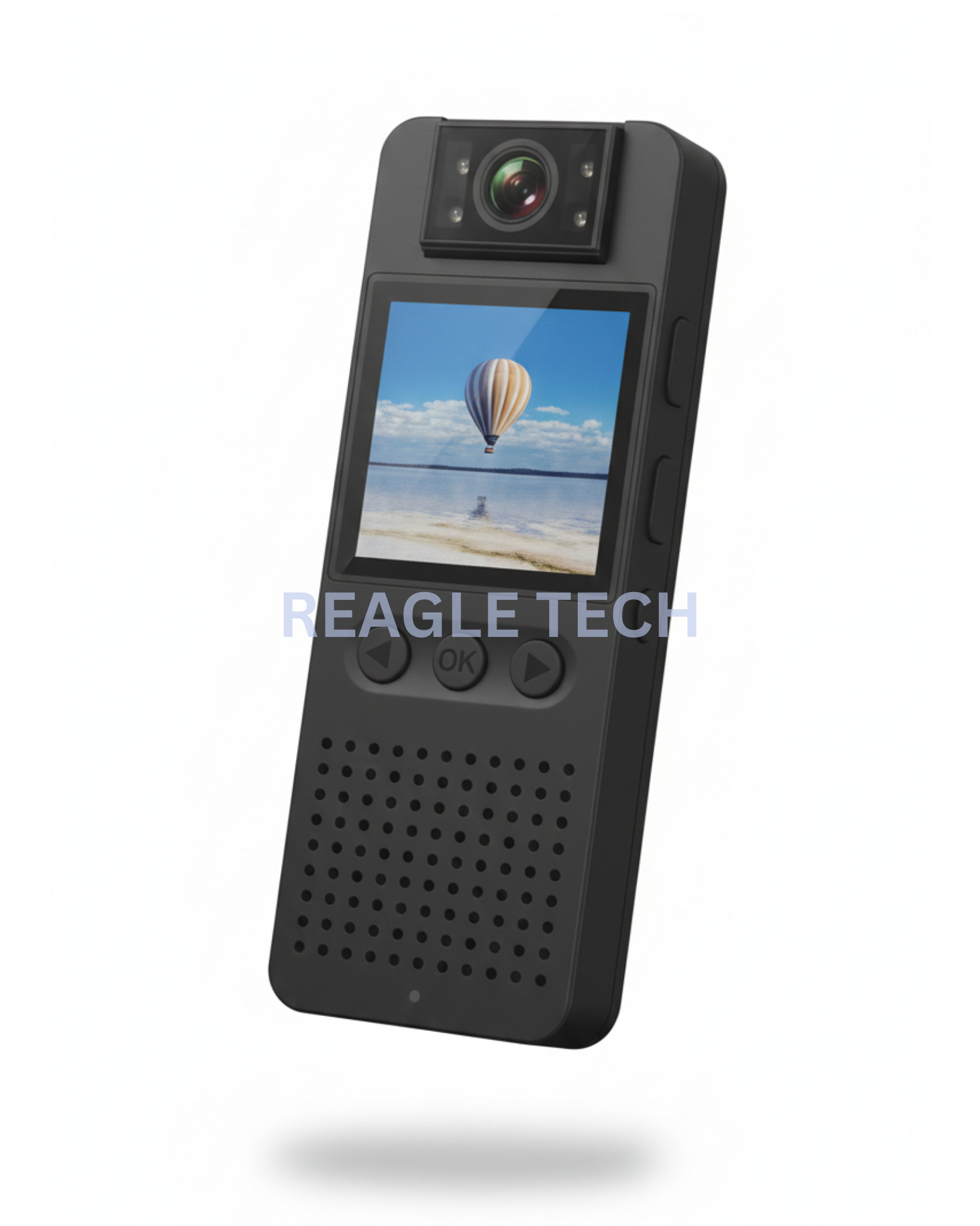 ReagleTech RT-BWC101 Police body camera with 2-inch display, 1080p night vision, and 64GB SD card support for law enforcement and security