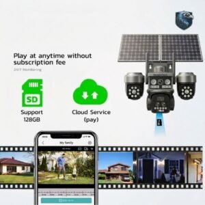 3 lens Motorized 10X Optical Zoom 4G Dual Solar Camera