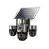 3 Lens Motorized 10X Optical Zoom 4G Solar Outdoor Waterproof Camera for Security CCTV