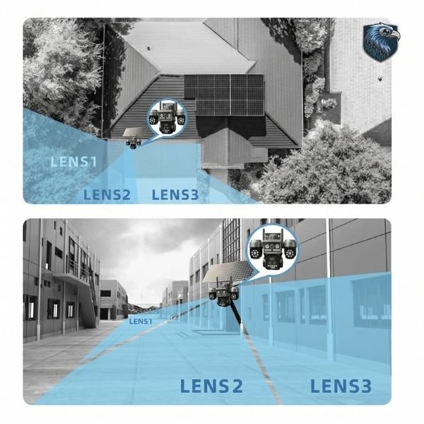 3 lens Motorized 10X Optical Zoom 4G Dual Solar Camera 3 lens Motorized 10X Optical Zoom 4G Dual Solar Camera