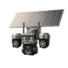 3 Lens Motorized 10X Optical Zoom 4G Dual Solar Outdoor Waterproof Camera for Security CCTV