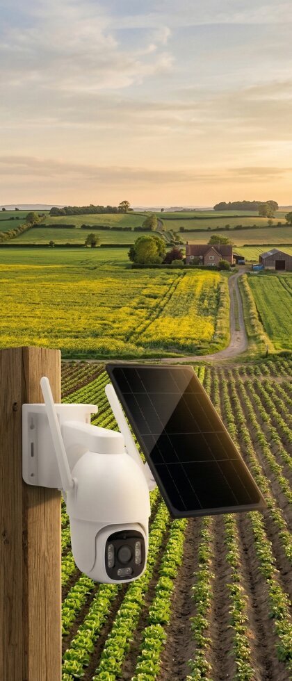 1 lens 4g sim solar waterproof outdoor camera for farms, petrol pumps, warehouses