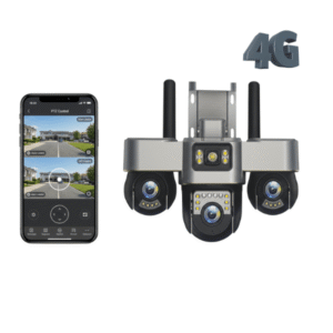 3 Lens Motorized 4G Outdoor Waterproof Camera for Security CCTV